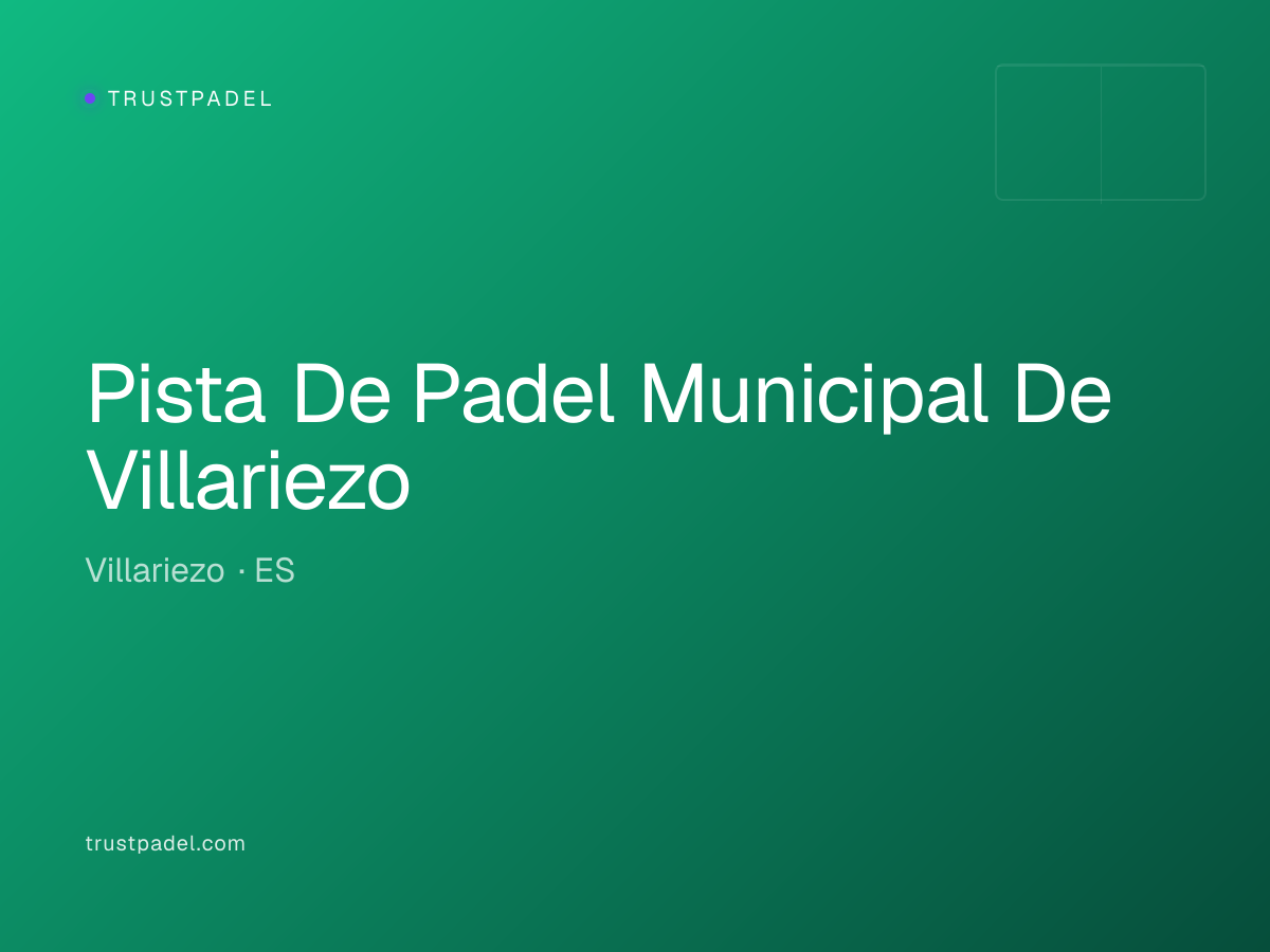 Pista De Padel Municipal De Villariezo padel club