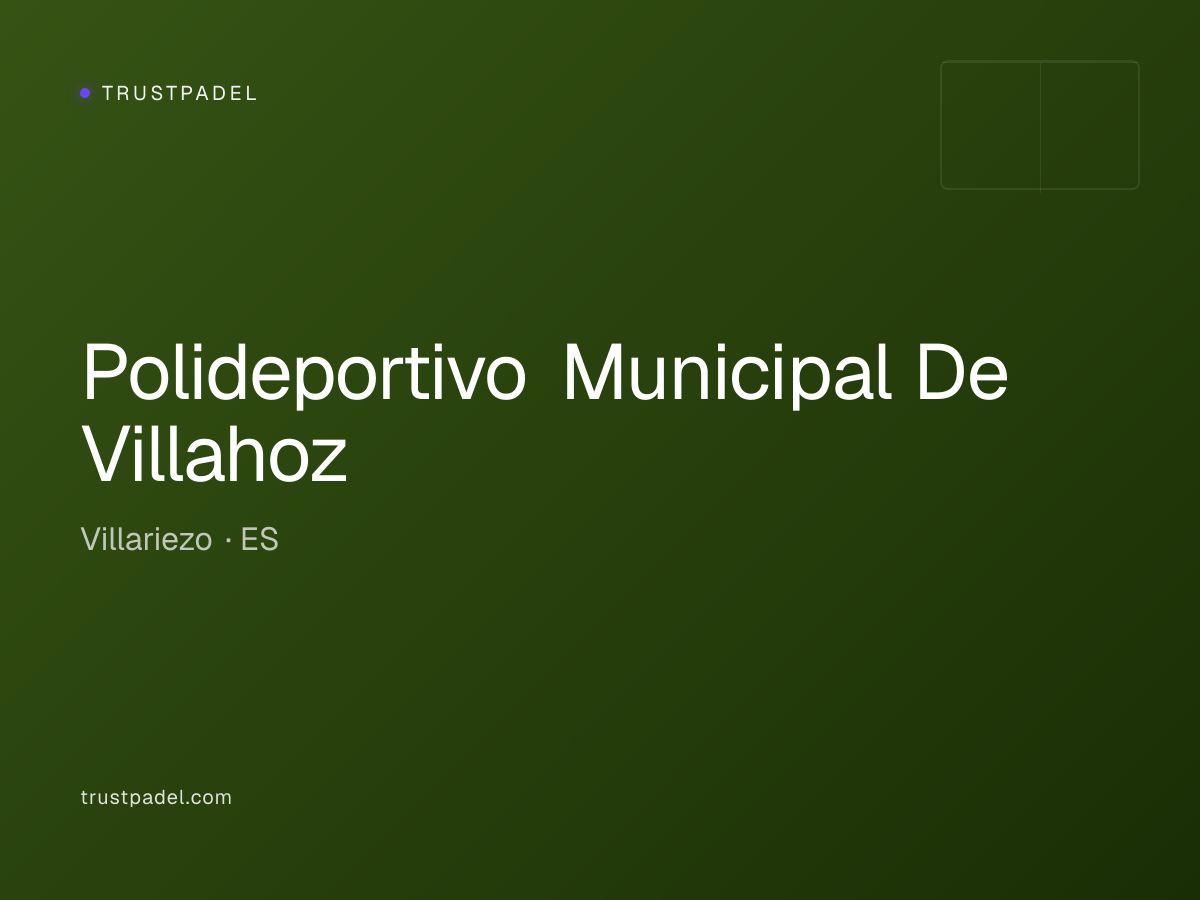 Polideportivo Municipal De Villahoz padel club