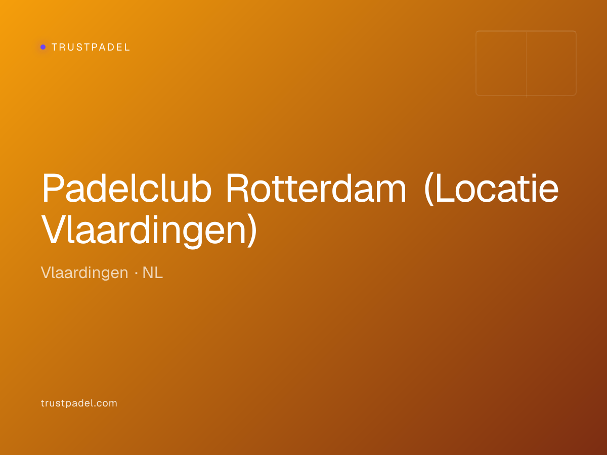 Padelclub Rotterdam (Locatie Vlaardingen) padel club