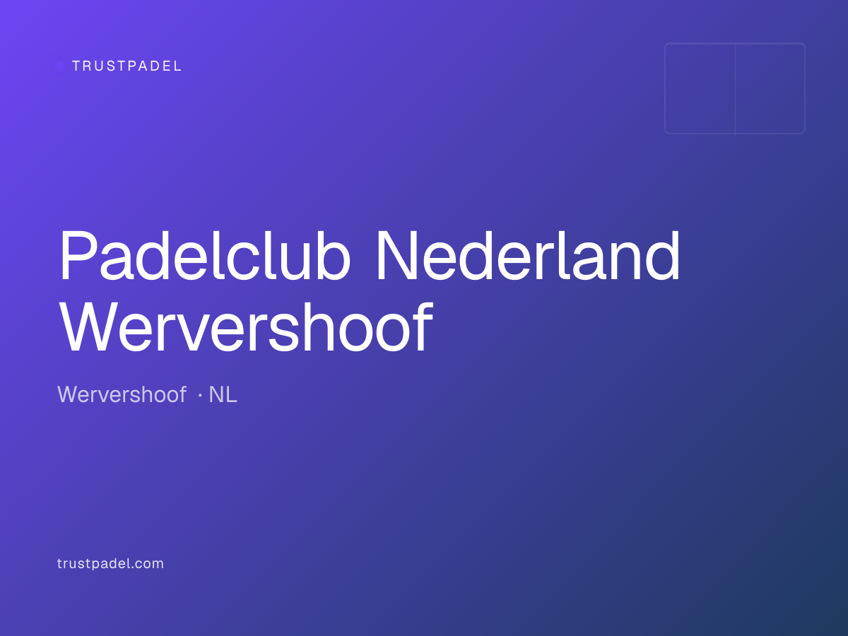 Padelclub Nederland Wervershoof padel club