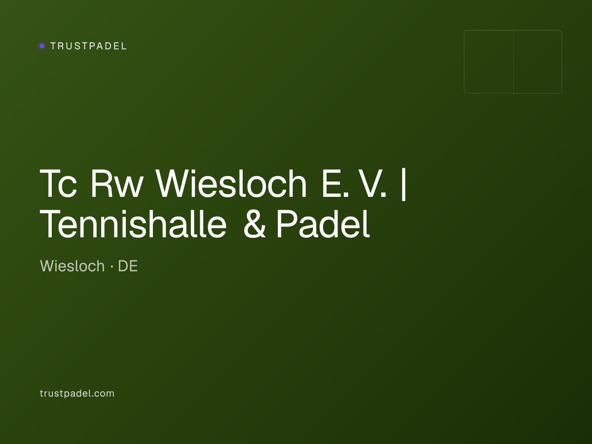Tc Rw Wiesloch E. V. | Tennishalle & Padel padel club