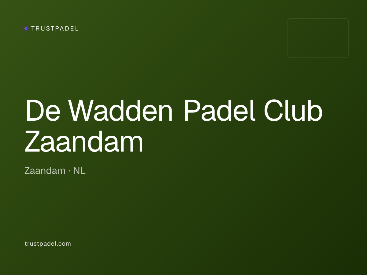 De Wadden Padel Club Zaandam padel club