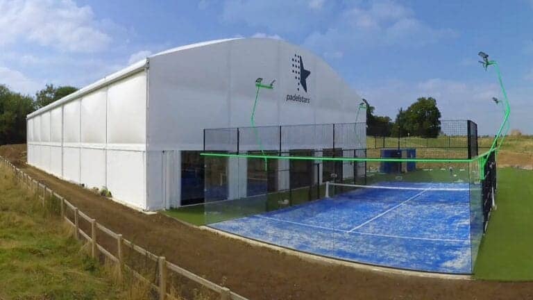 PadelStars Bracknell Image 1 showing both outdoor and undercover padel courts, highlighting the club’s versatile facilities for year-round play in Bracknell, Berkshire.