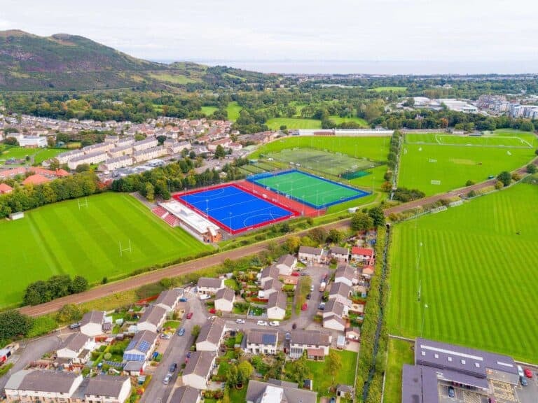 Powerleague Portobello – aerial view of football and padel courts within a multi-sport complex in Edinburgh