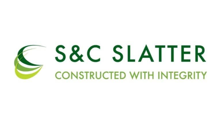 S&C Slatter Sports official logo featuring sports construction branding and athletic field design elements