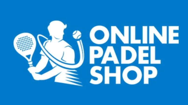 Online Padel Shop official logo featuring padel racket and e-commerce design elements with clean sports retail branding