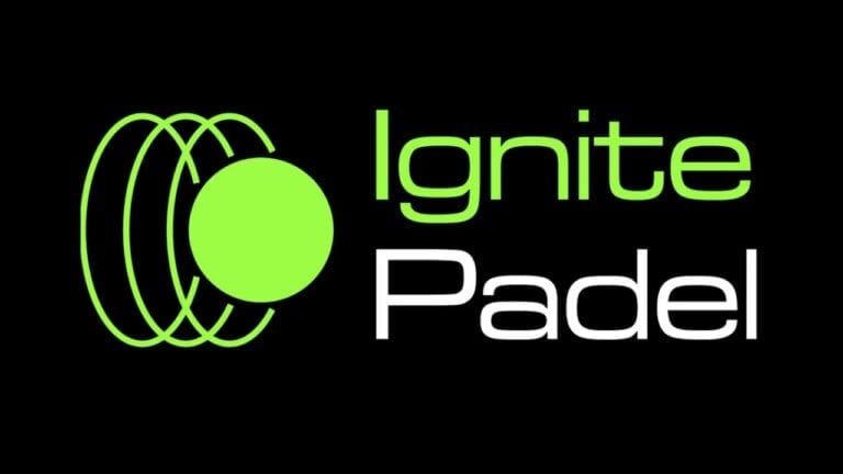 Ignite Padel official logo featuring flame-inspired design elements and modern padel sports branding
